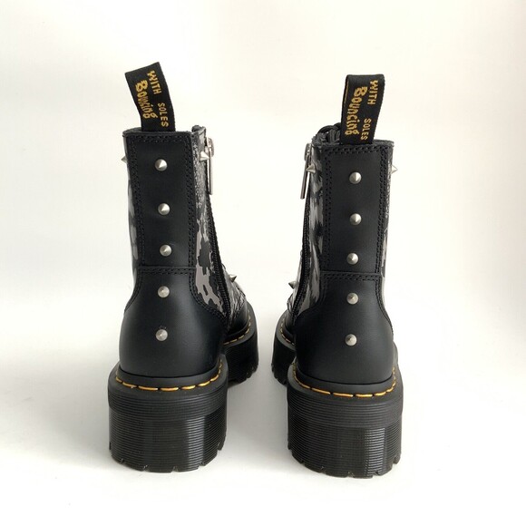 New Dr Martens Animal Print Smooth Leather Studded Jadon Bootie 6 - Picture 7 of 11